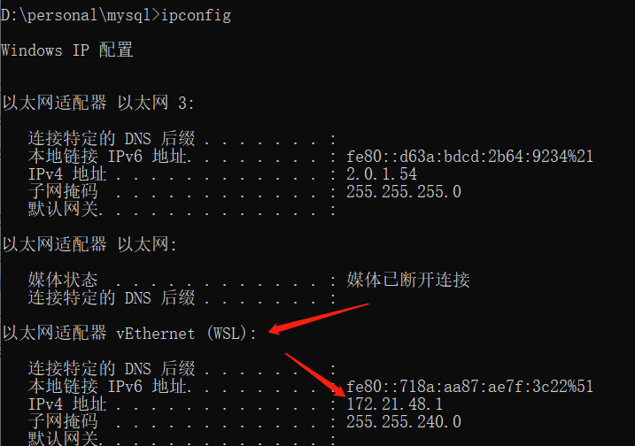 WSL-IPv4截图